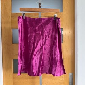 Babaton Fuchsia Satin Skirt